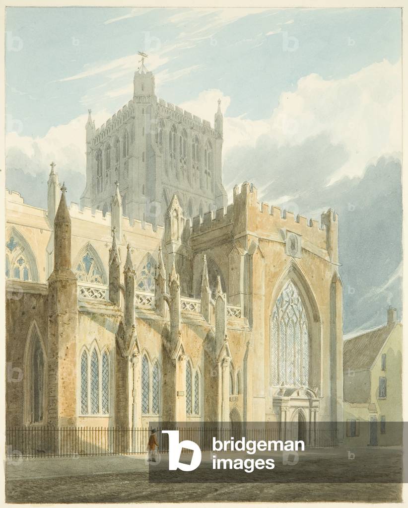 Image de Dessin représentant Vue nord de la cathédrale de Bristol (crayon et aquarelle sur papier) par Samuel 