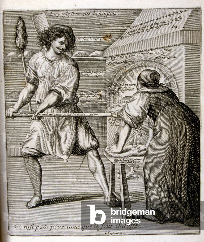 "Gravur aus einer Sammlung von Sprichwörtern aus dem 17. Jahrhundert. Paris 1657-1663. Von Jacques Lagniet (16
