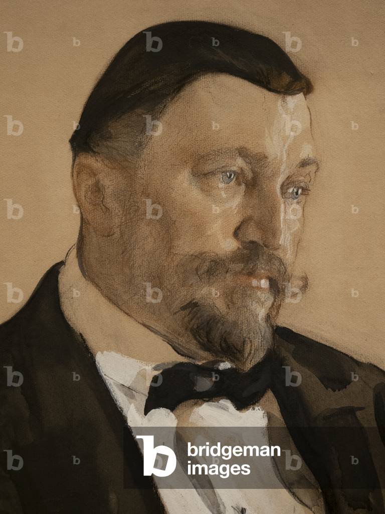Ritratto di Alexei Vikulovich Morozov (particolare), 1909 (Acquerello)
