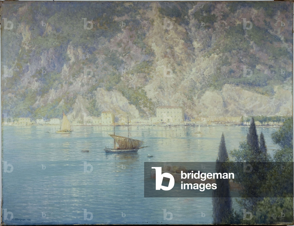 Bild von Gemälde "Hafen von Riva" 1926 von Henry Brokman-Knudsen
