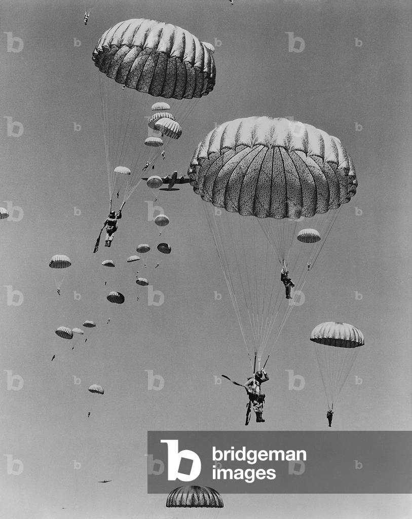 Image of Paratroopers of the U.S. 187th Regimental Combat Team during a