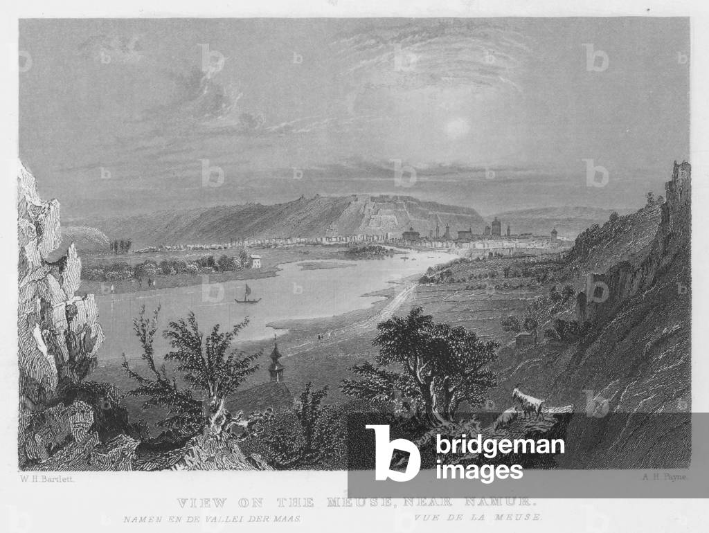View on the Meuse, near Namur (engraving)