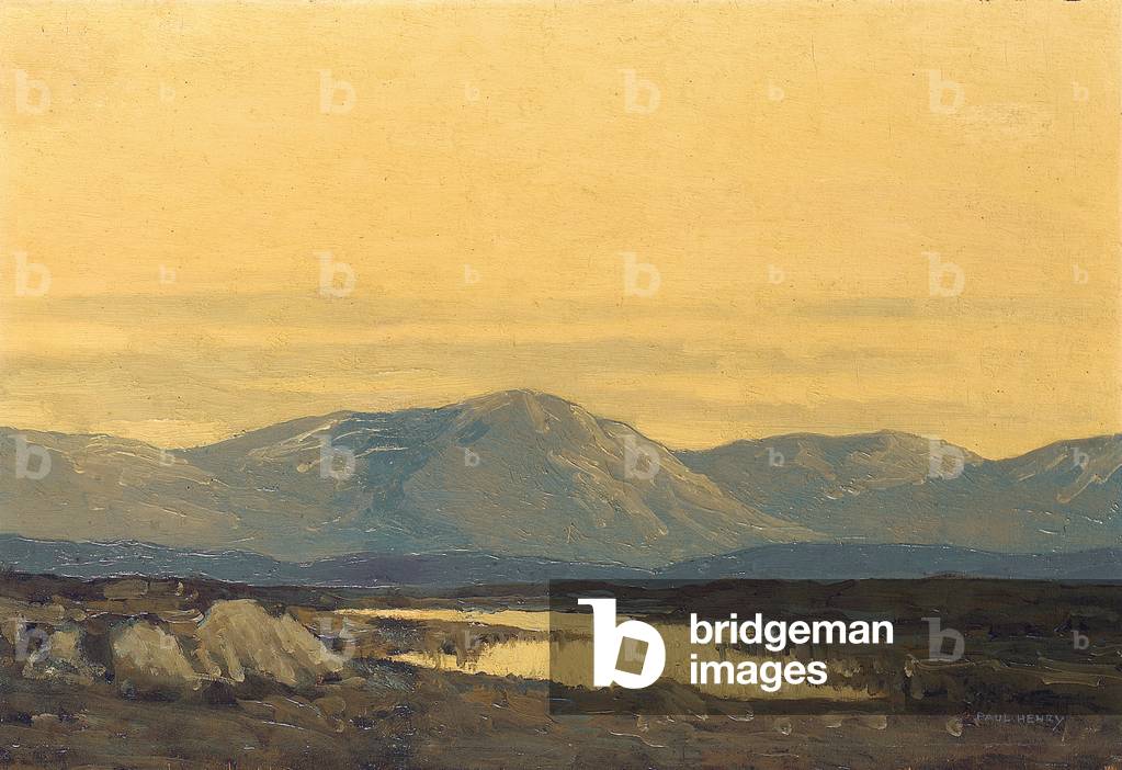 Tramonto nel Mourne Montagne, c.1937-38 (olio su bordo)