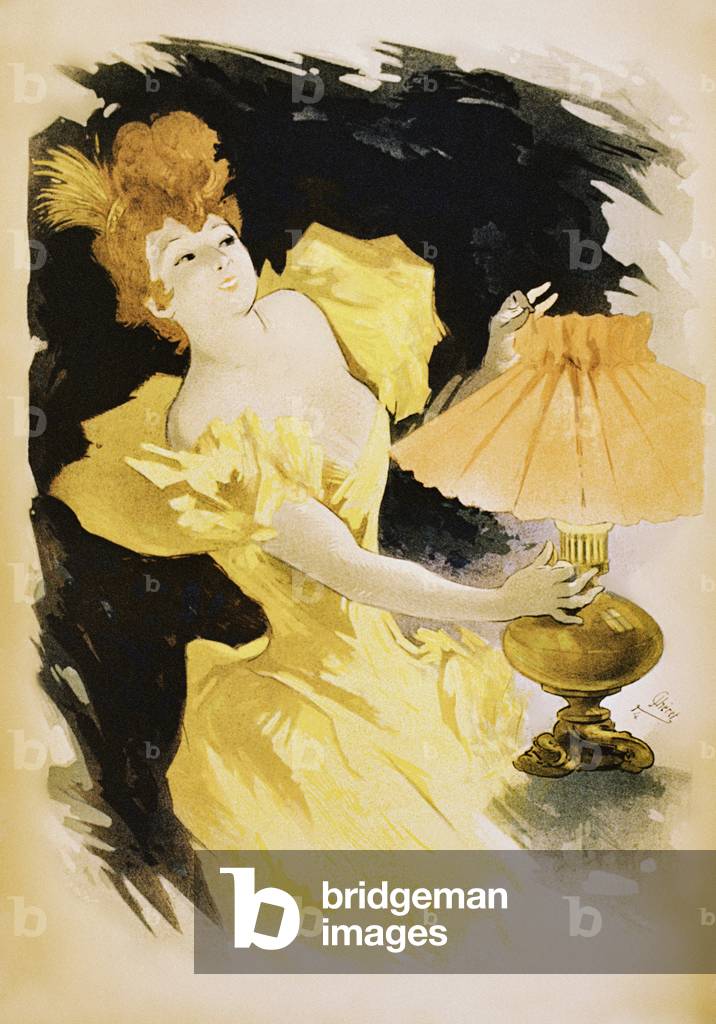 Bild von Druck "Vintage-Poster einer eleganten Frau" 1890 von Jules Cheret
