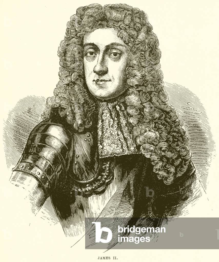 James II (engraving) by English Artist, b/w