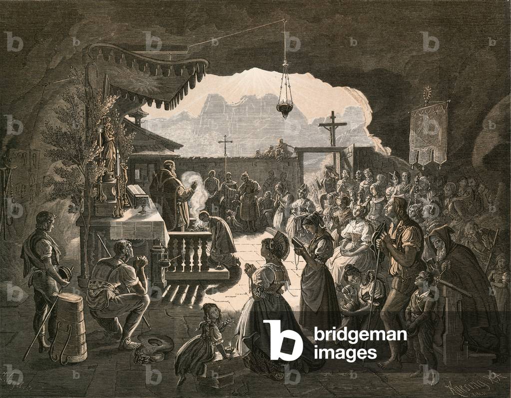 "il Wildkirchli Chapel" di Swiss School, b/w