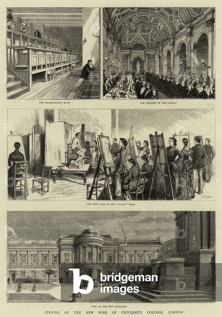 "Apertura del nuovo ala di University College" di English School, b/w