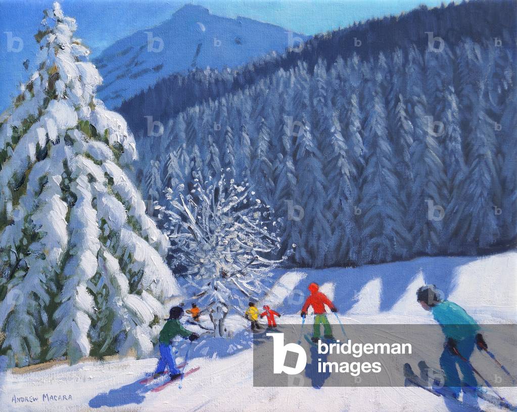 Snow covered trees, La Clusaz, France, 2015 (oil on canvas)