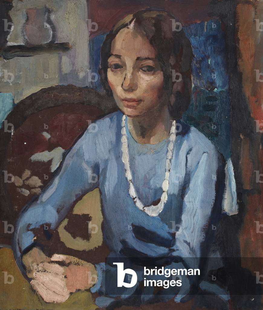 Emma con una collana bianca, 1920-73 circa (olio su tela)