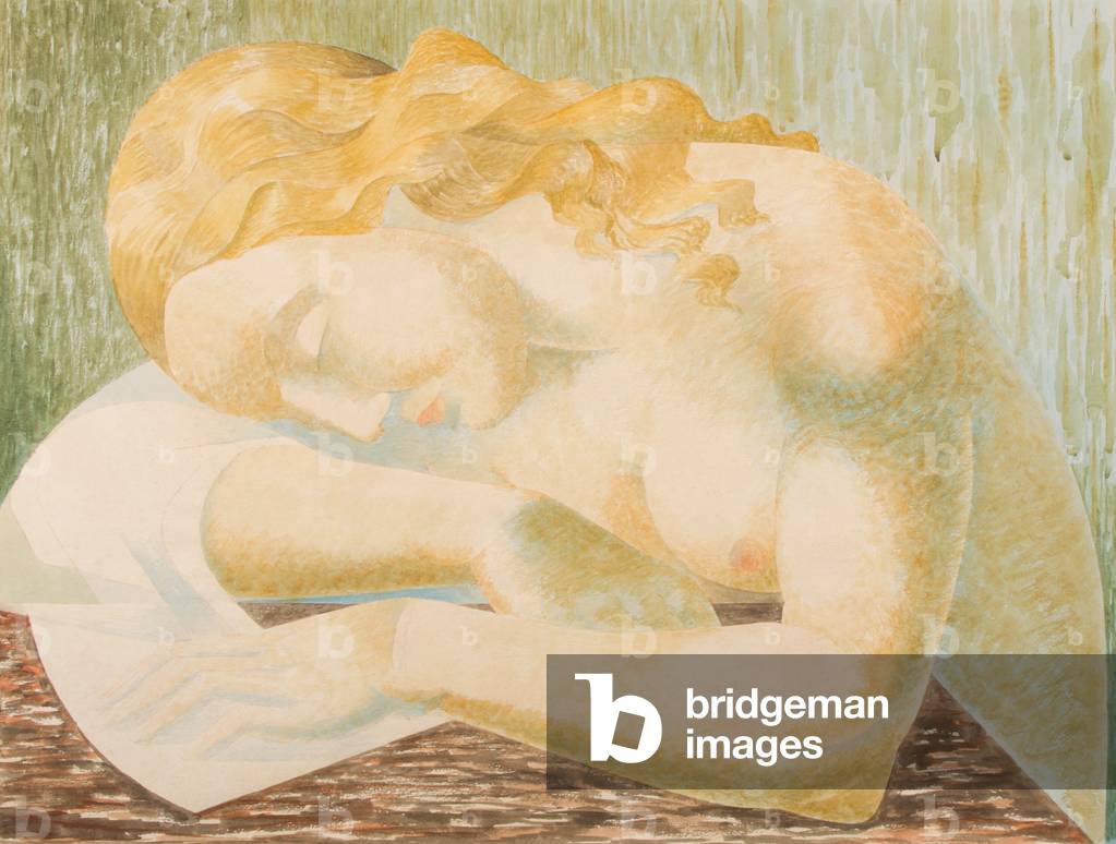 Frau schläft (w/c auf Papier)