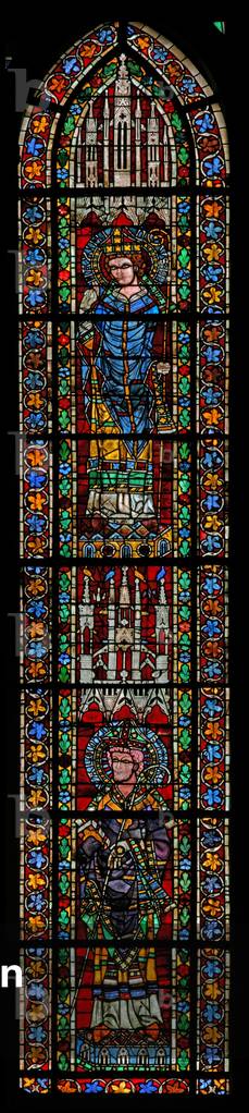 Window w205 depicting St Maximin and St Valentius (stained glass) by French Artist