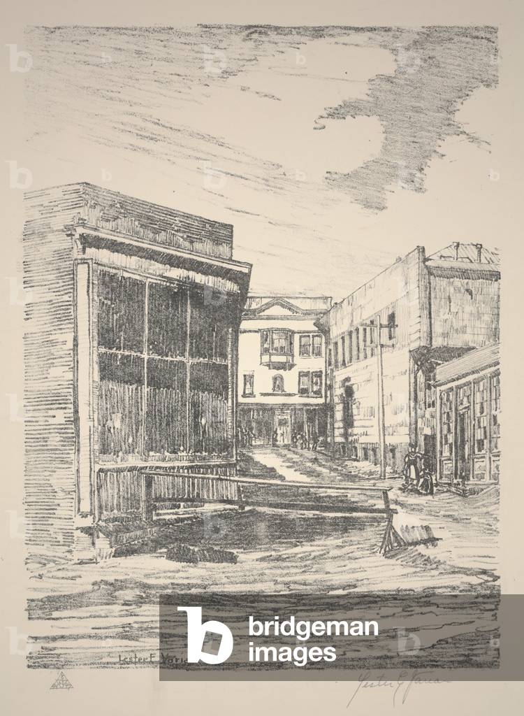 Image of Print depicting Looking Toward Main Street, c.1933-1934 by Lester E. Varian, b/w