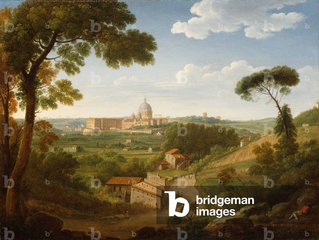 Image of Painting depicting The Vatican from Monte Mario (oil on canvas) 1701 by Hendrik van Lint