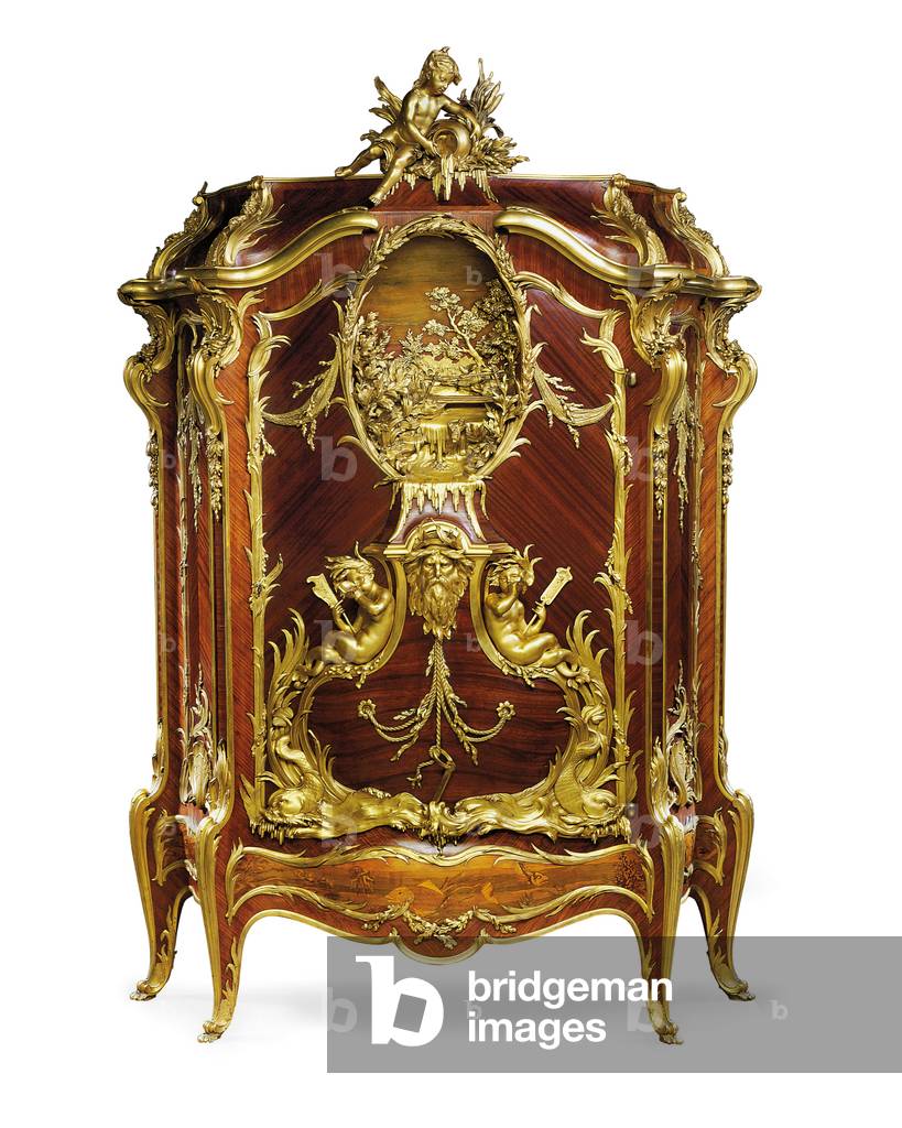Cabinet 'Bahut Marin', 1899-1904 (ormolu montato in legno di re, satino, mogano e intarsiatura)