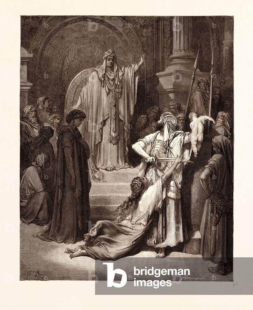 Bild von Gravur "Das Urteil Salomos" von Gustave Dore