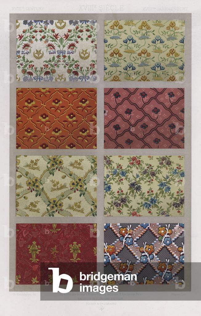 L'Ornement Des Tissus: XVIIIth Century, XVIIIe Siecle, XVIIItes Jahrhundert (colour litho)