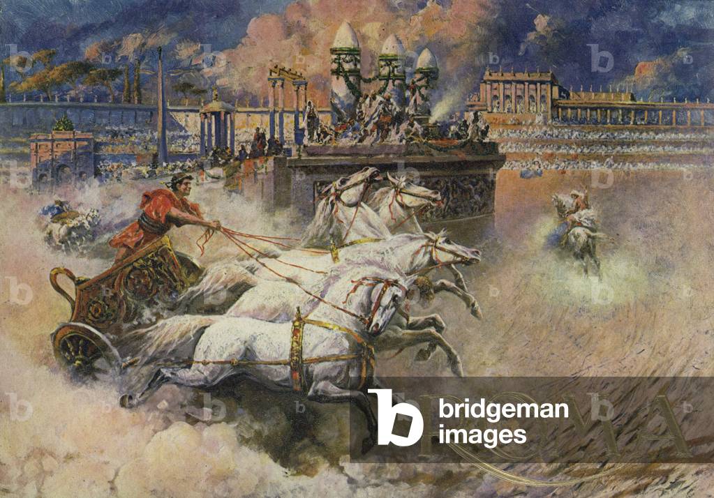 "Charioteers romani (colore lito)" di Italian School