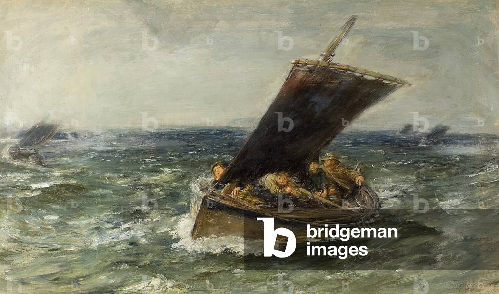 Durch Wind und Regen, 1875 (Öl auf Leinwand)