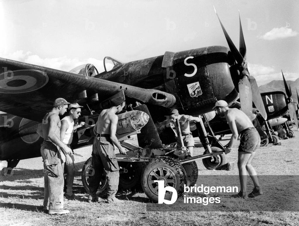 Indochina War French fighter plane in Dien Bien Phu january 10, 1954