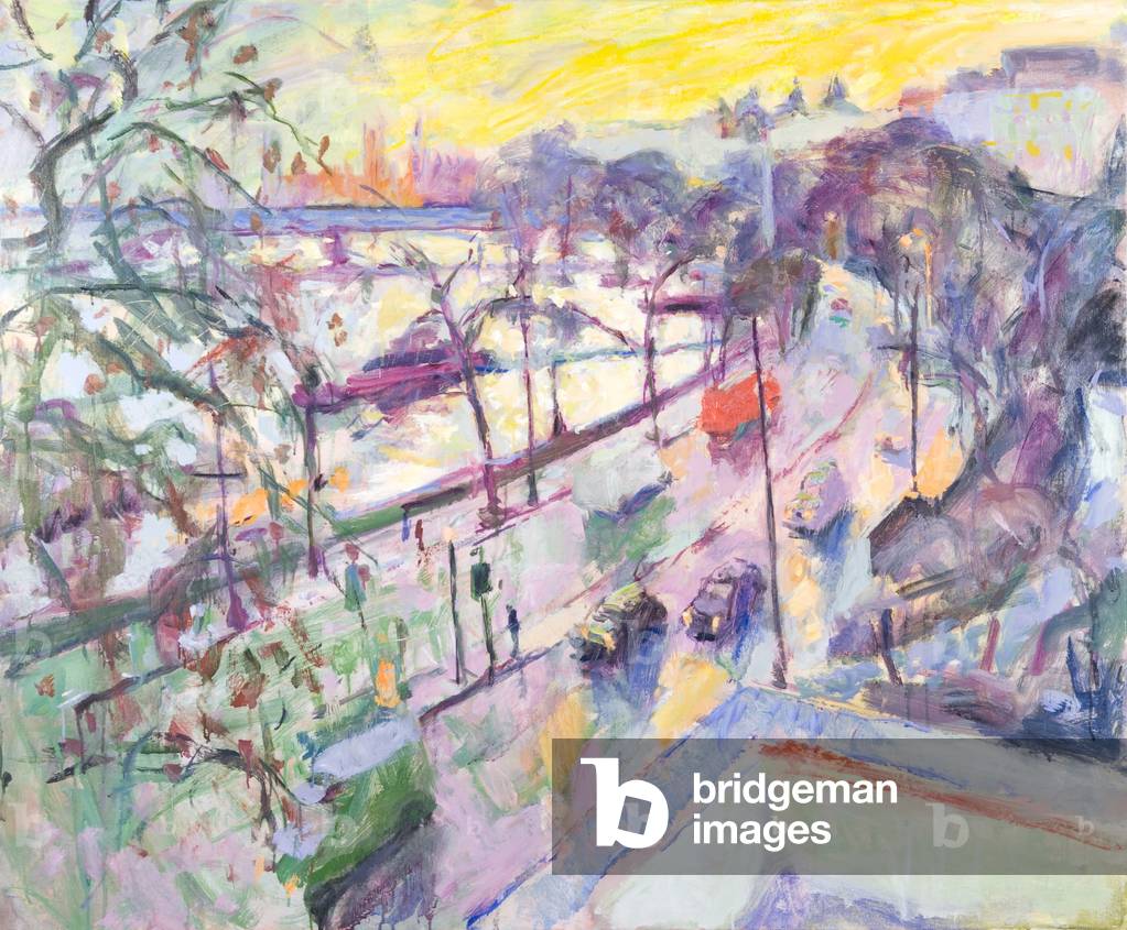 il terrapieno novembre crepuscolo olio su tela