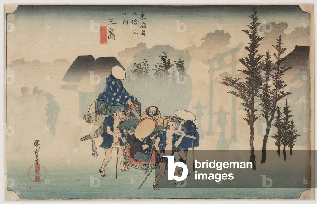 "Morning Mist", 1834 von Ando or Utagawa Hiroshige