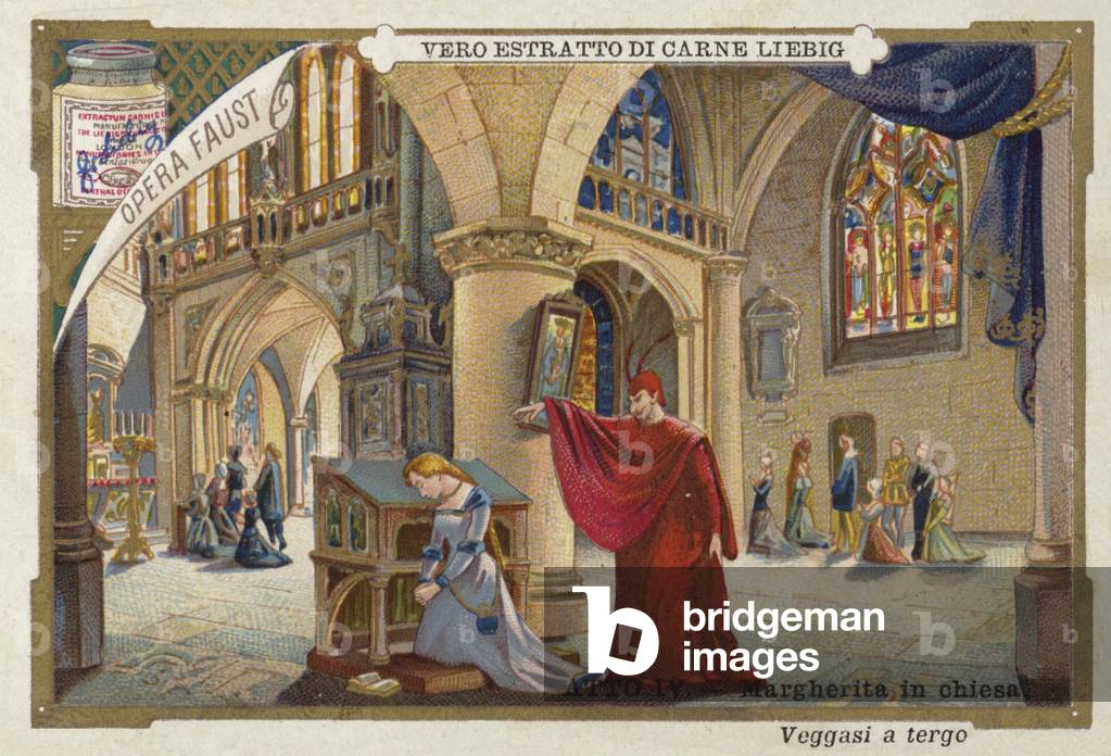 Szene aus Faust, eine Oper von Charles Gounod (chromolitho)