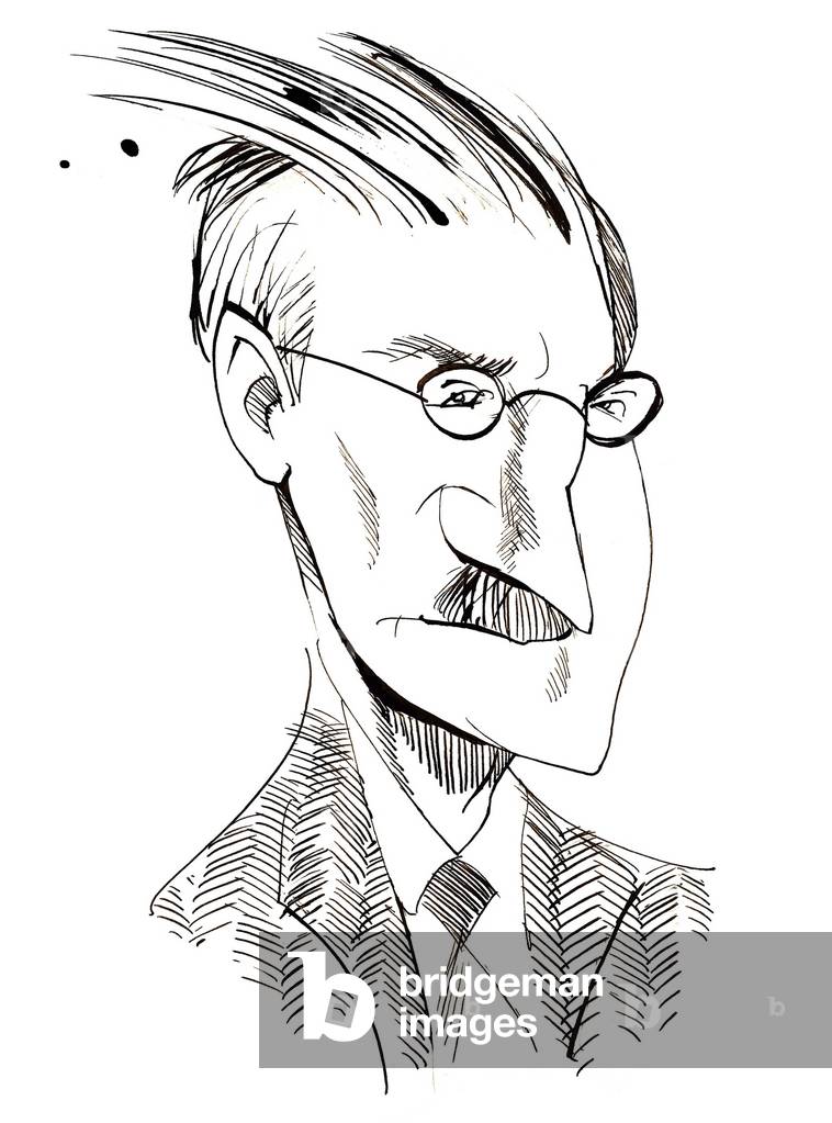 James Joyce - caricature of Irish writer (1882-1941) by Neale Osborne
