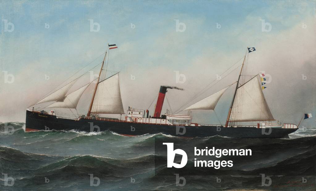 Immagine di Dipinto "La S.S. Oevenum in mare" 1891 di Antonio Jacobsen