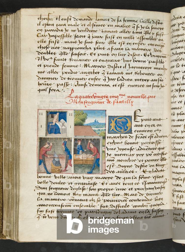 "MS Hunter 252 175v Pagina da 'Cent Nouvelles Nouvelles", c.1461-62 di French School