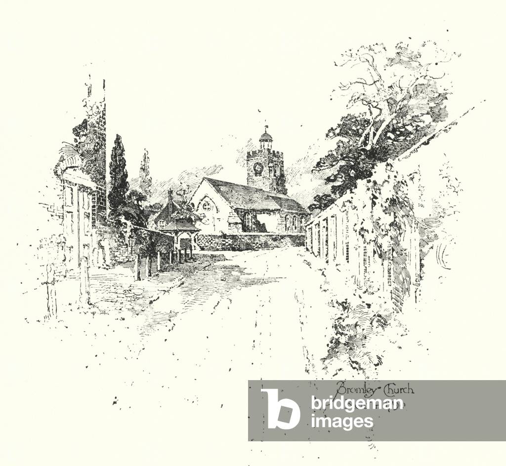 Image of Print depicting Bromley Chruch by Herbert Railton