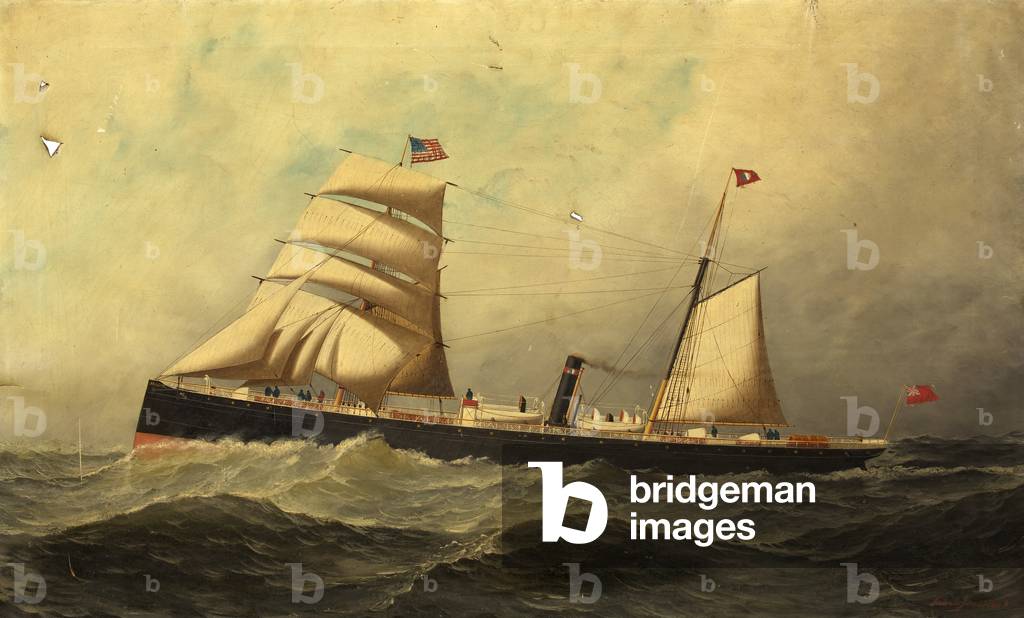 Dampfschiff 'Arragon', 1878 (Öl auf Leinwand)