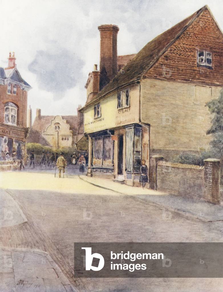 Bild von Druck "Surrey: Bridge Street Corner" 1901 von James Spence Ogilvy