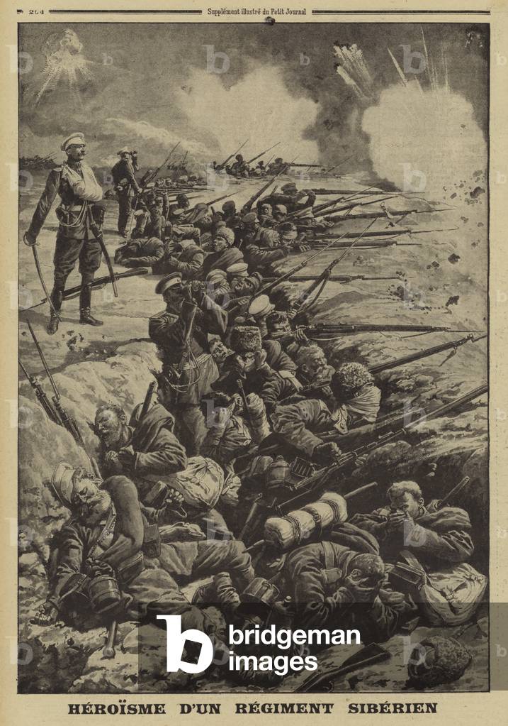 Immagine di Stampa "Eroismo di un reggimento siberiano" di French School