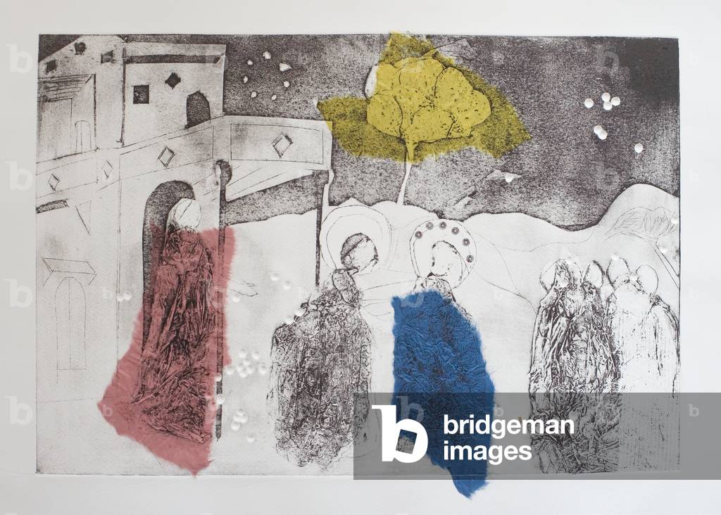 La Visitazione, 2014 (stampe monocromatiche su lastra collagraph su carta chine colle)