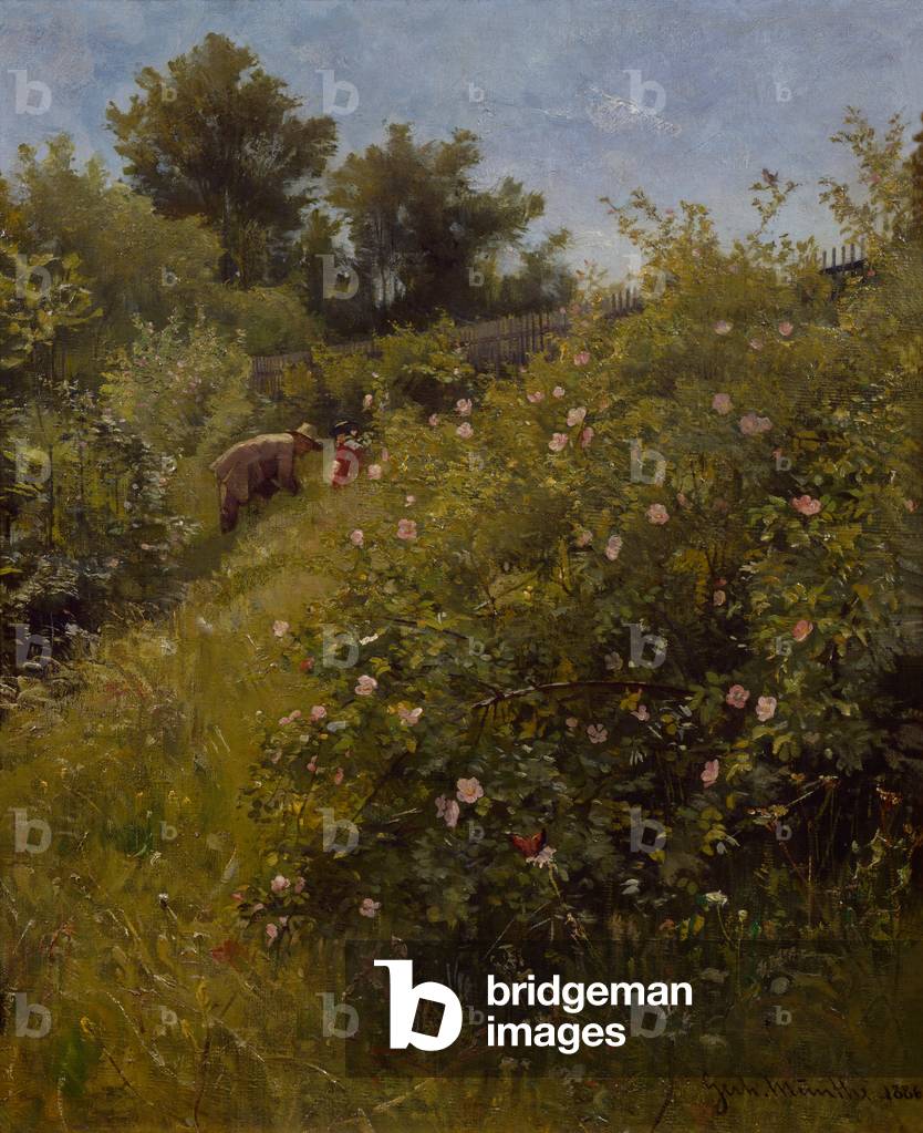 "Hund Rosen" 1886 von Gerhard Peter Frantz Vilhelm Munthe