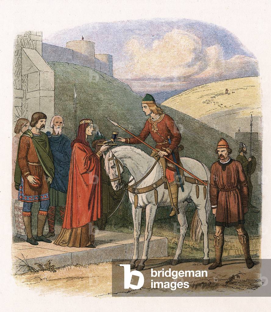 Edoardo (Eadward) il martire (963? -978) Re inglese, 1860 circa (incisione)