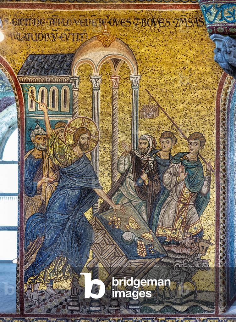Cristo guida i Mercanti dal Tempio, mosaico bizantino, Episodi della vita di Cristo, XII-XIII secolo (mosaico)