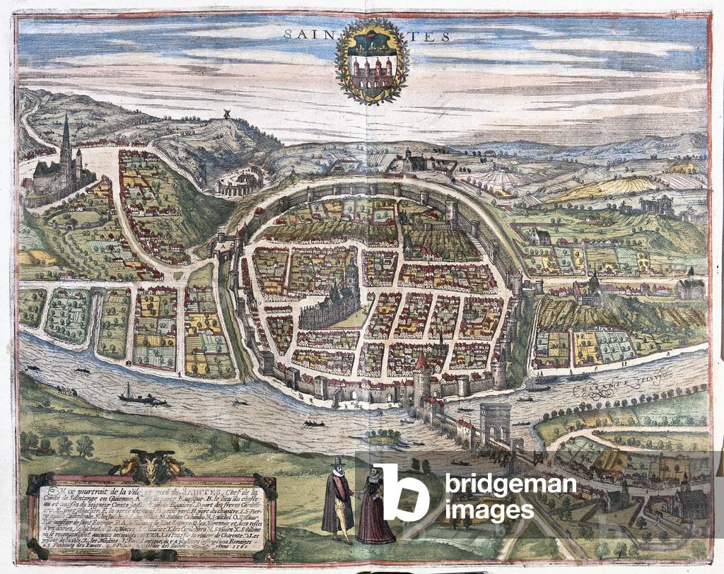 Image de Carte & Plan représentant Saintes 1617 par Georg Braun