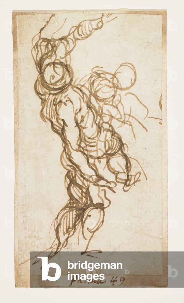 Male Figure Study by Palma Il Giovane, b/w