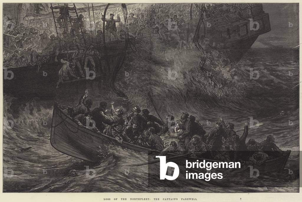 Loss of the Northfleet, the Captain's Farewell (engraving)
