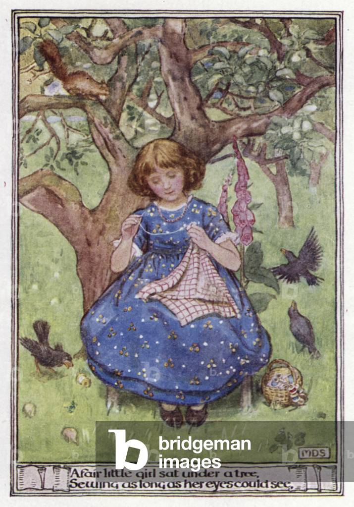 Bonne nuit et bonjour. Lord Houghton (couleur litho) par Minnie Didbin Spooner