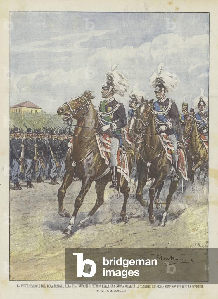 The Presentation Of The Duke Of Aosta At The Garrison Of Turin In His New Quality As Lieutenant  (colour lith