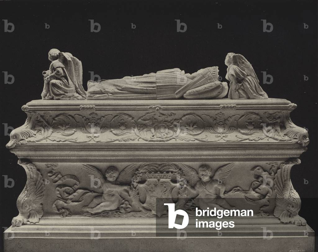 Bild von Fotografie "Grabmal der Kinder von Karl VIII. (s/w Foto)" von American Photographer