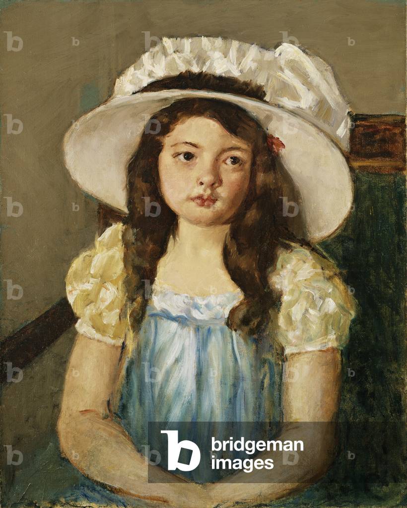 Bild von Gemälde "Francoise trägt einen großen weißen Hut" von Mary Stevenson Cassatt