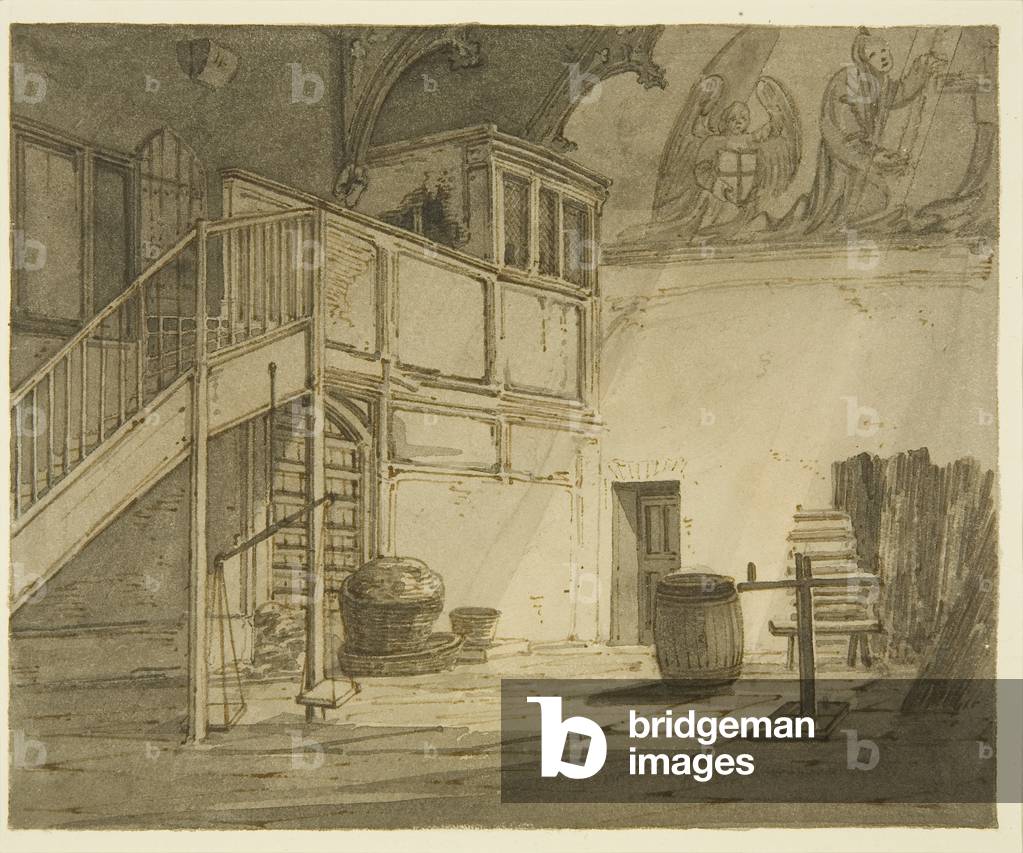 Canynges' Chapel in Redcliffe Street (dopo lo smantellamento) (matita & w/c su carta)