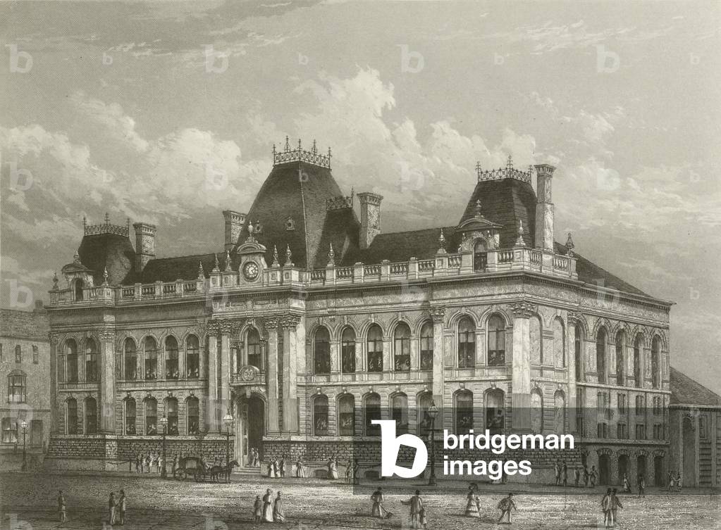 Image of Town Hall, Wolverhampton (engraving) by English School, (19th