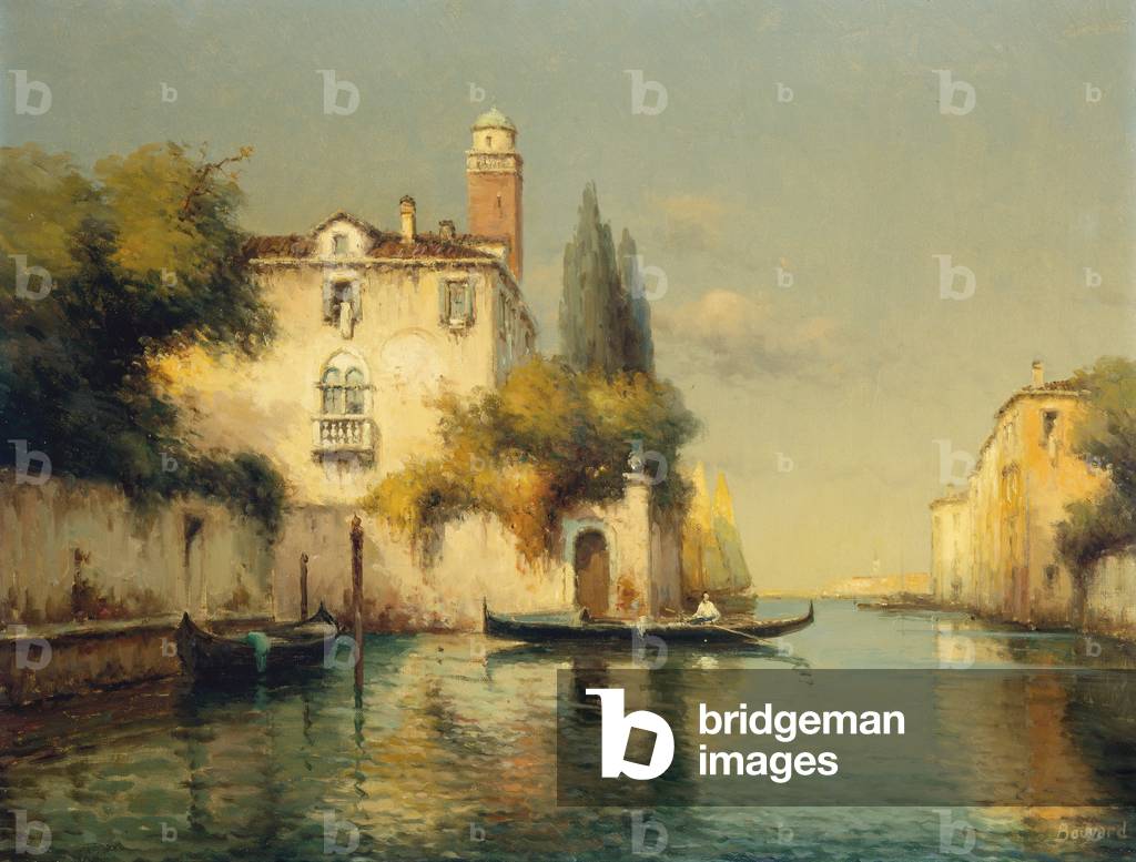 Image of Painting depicting Giudecca Canal with San Giorgio Maggiore 1901 by Antoine Bouvard (Marc Aldine)