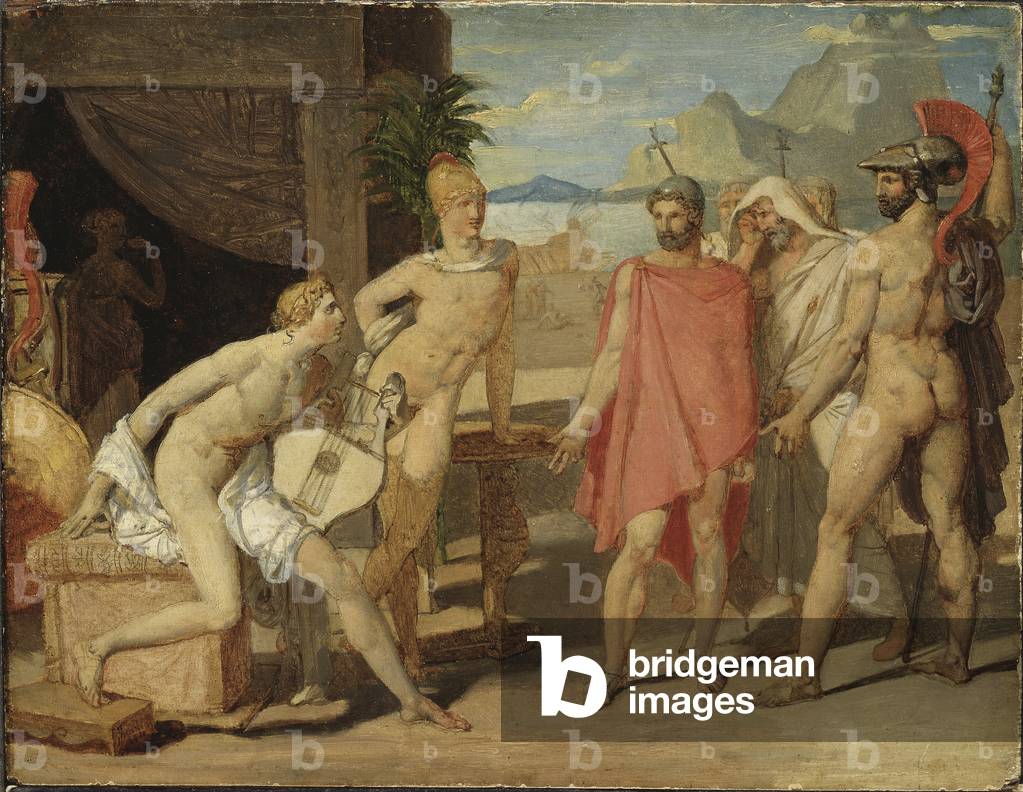 Achilles Empfang in seinem Zelt die Gesandten von Agamemnon, 1801 (Öl auf Tafel)