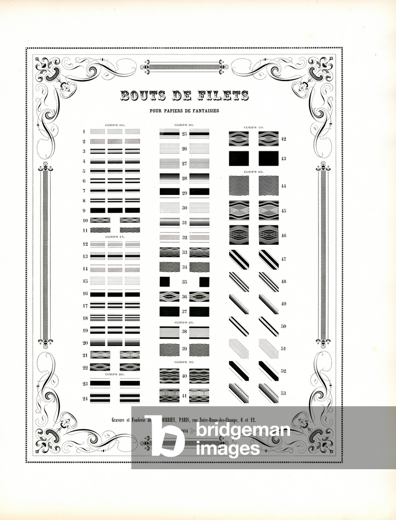 Immagine di Stampa "Elementi di linee ornamentali per carte decorative (stampa)" di Charles Derriey