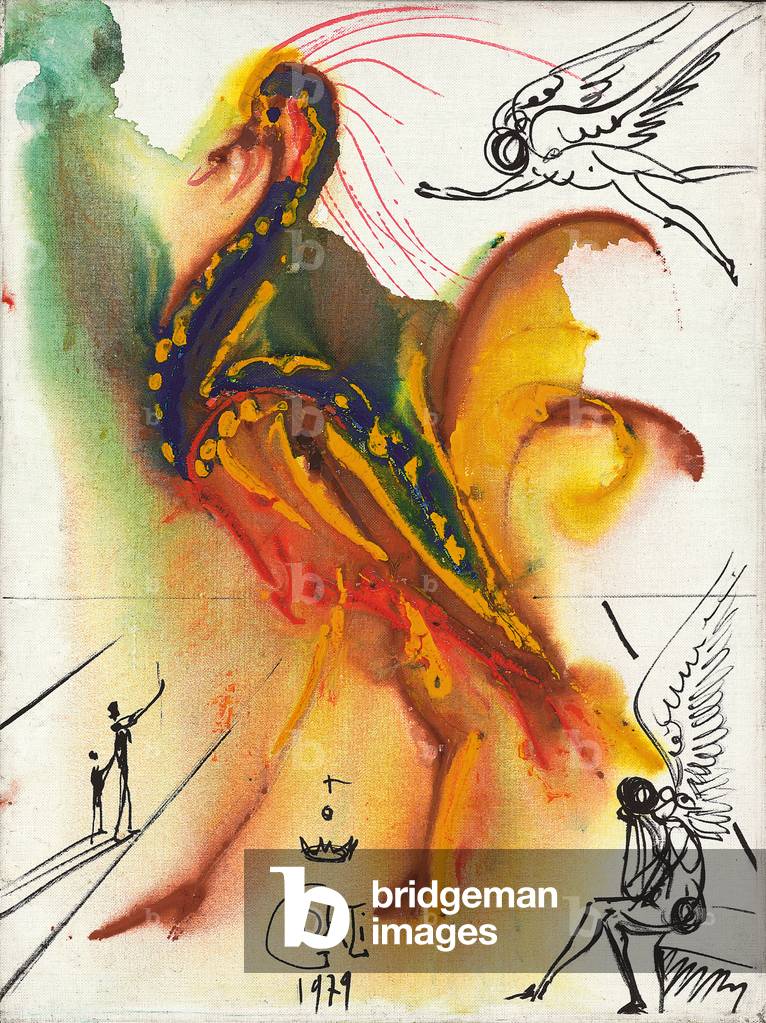 Image of Painting depicting The Great Peacock; Le Gran Pavon 1979 by Salvador Dali